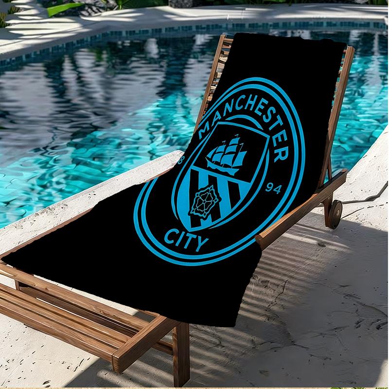 Football team City FC Print Beach Towel, Versatile Lightweight Absorbent Beach Towel for Pool Surf Yoga Bathroom, Perfect Birthday Holiday Gift
