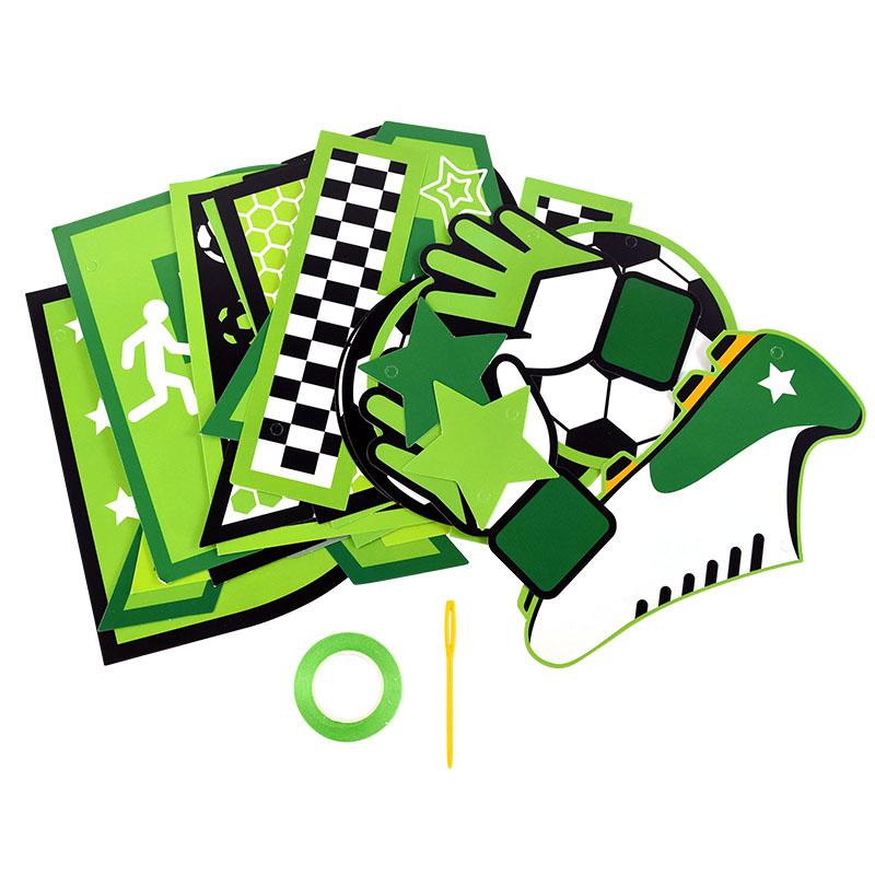 Football Theme Party Happy Birthday Banner Garland Kids Boy Soccer Birthday Decoration Favors Cupcake Topper Flags Supplies