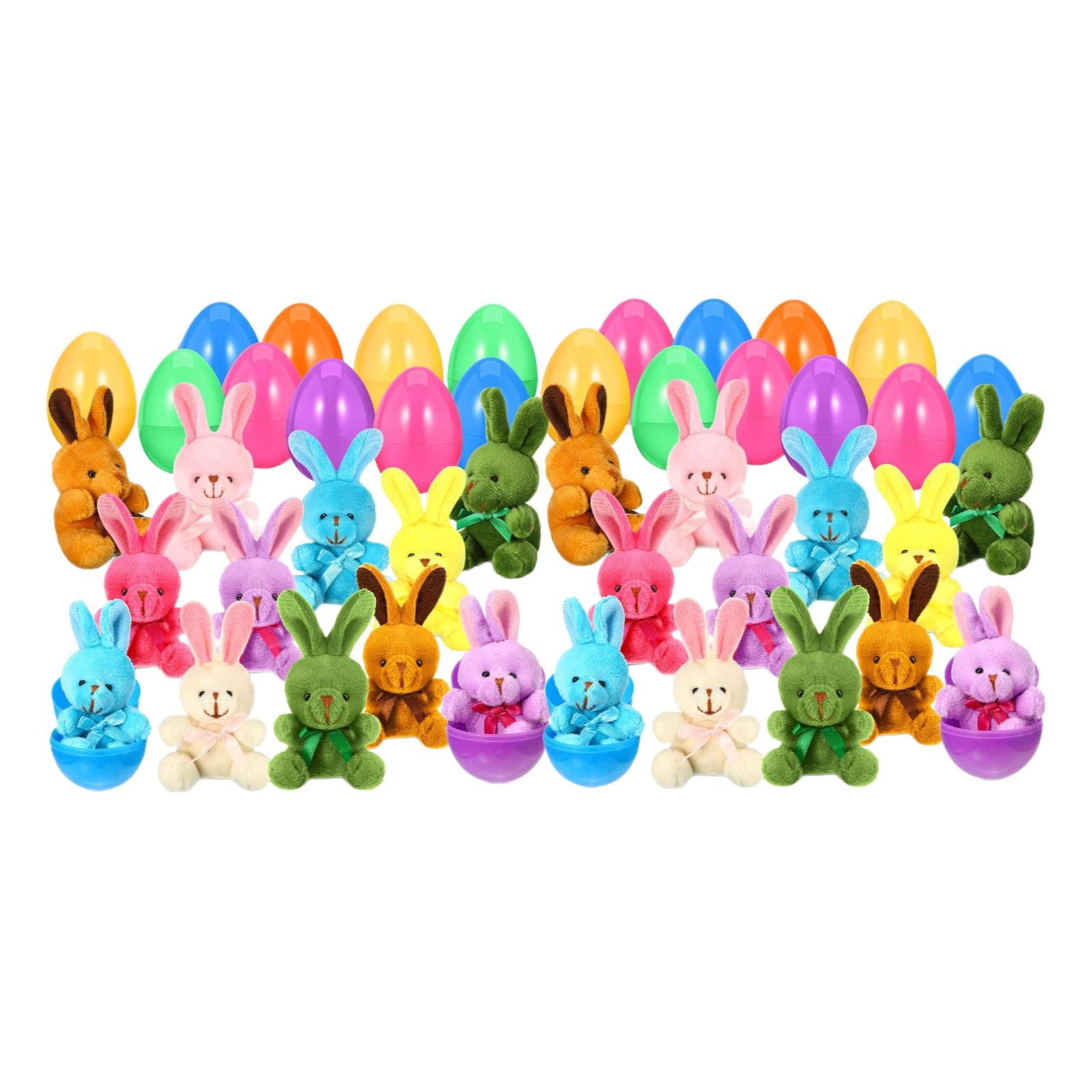 

Easter Eggs Filled with Plush Bunny Doll for Classroom Rewards Carnival Prizes Basket Stuffers Hunting Games