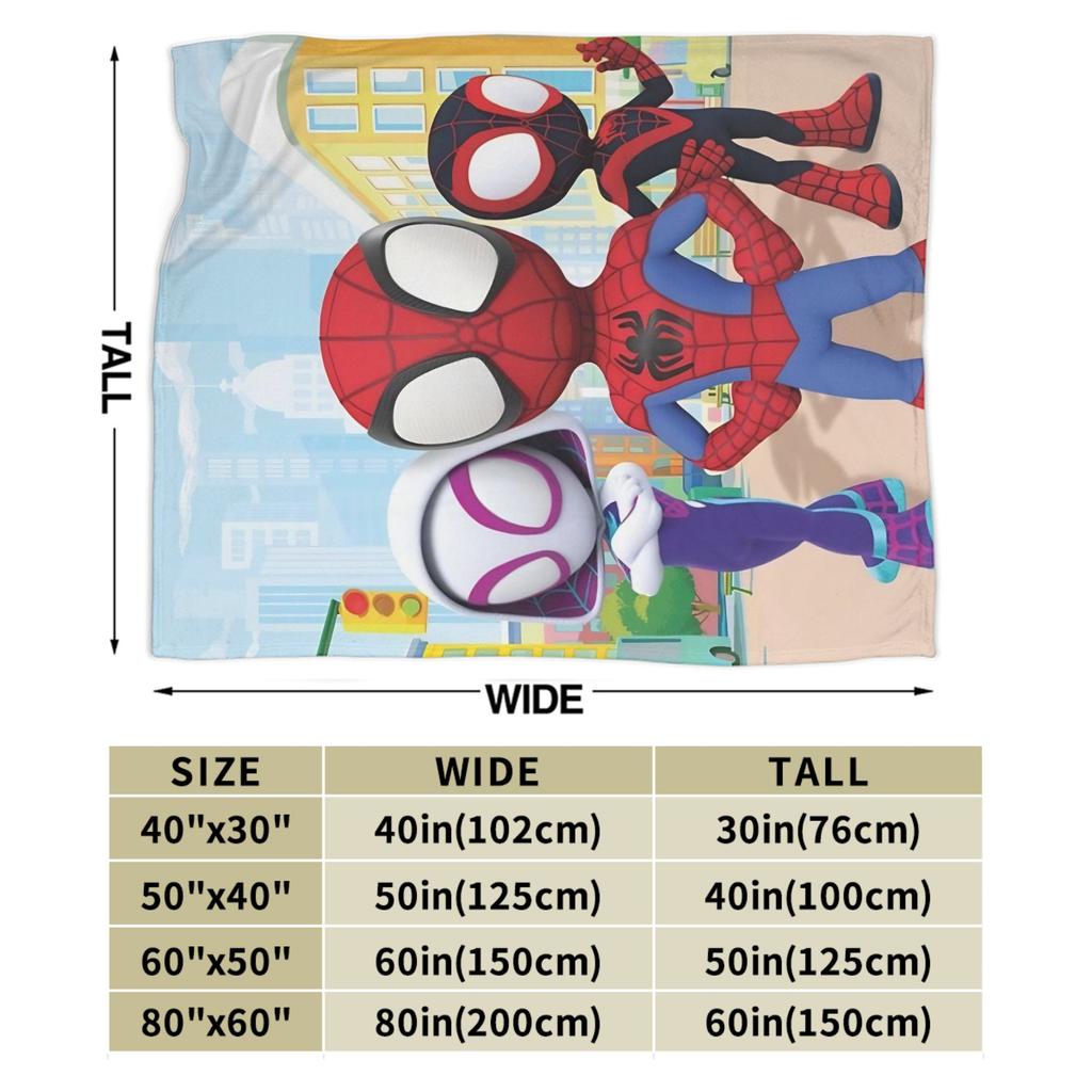 Spidey And His Amazing Friends Blankets Super Soft Funny Plush Throw Blanket For Chair Sofa Bed Flannel Bedspread Bed Cover