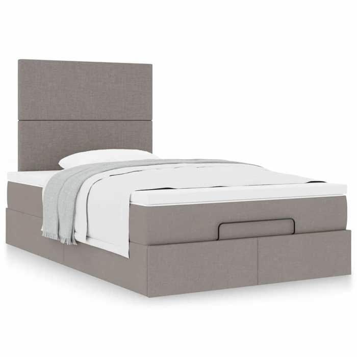 Bed Frame with Mattress - Maison Exclusive - Ottoman - 120x190 Cm - Taupe Fabric