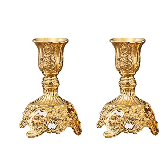 

2 шт. канделябры подсвечники центральный элемент стола украшение для домашней вечеринки бар Short Type золотистый