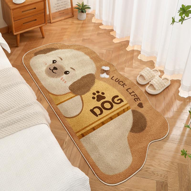 Kreslený koberec do ložnice, koberec k posteli, odolný proti opotřebení, odolný proti nečistotám, protiskluzová podložka, snadno se čistí, podlahová rohožka k arkýřovému oknu