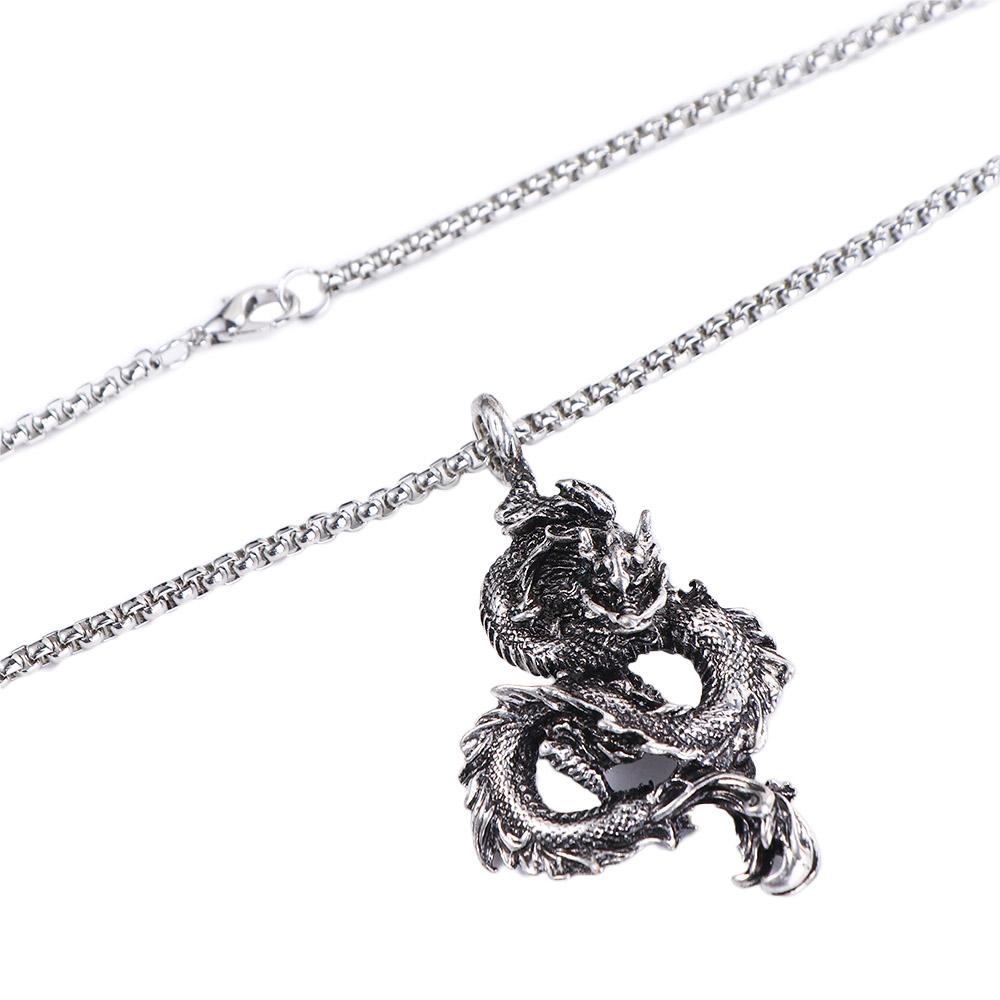 Steel Punk Street Cuban Chain Korean Clavicle Choker Neck Jewelry Man Chain Necklace Dragon Pendant
