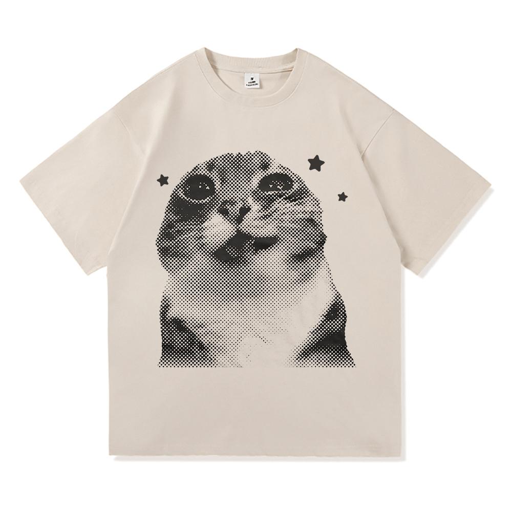 Y2k Funny Cat Meme T Shirt I Do Not Think Therefore I Do Not Am Men/women Clothing Harajuku High Quality Tops Cotton Tshirts