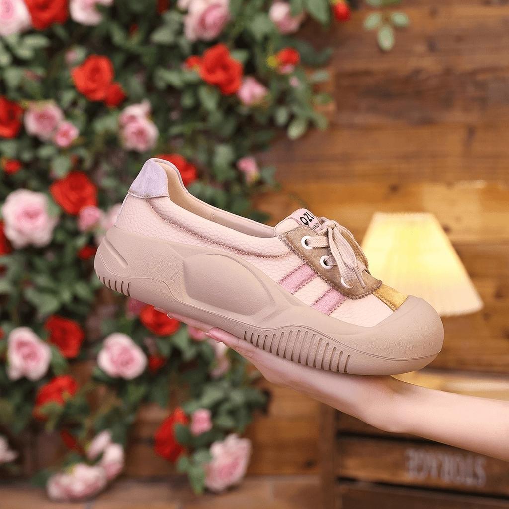 Old Handmade height increase 4cm 2025 summer lace-up retro casual little white shoes platform soft leather versatile single shoes women