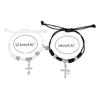 2pcs Magnetic Cross Pendant Couple Bracelets Lover Friend Braid Rope Bangle Gift