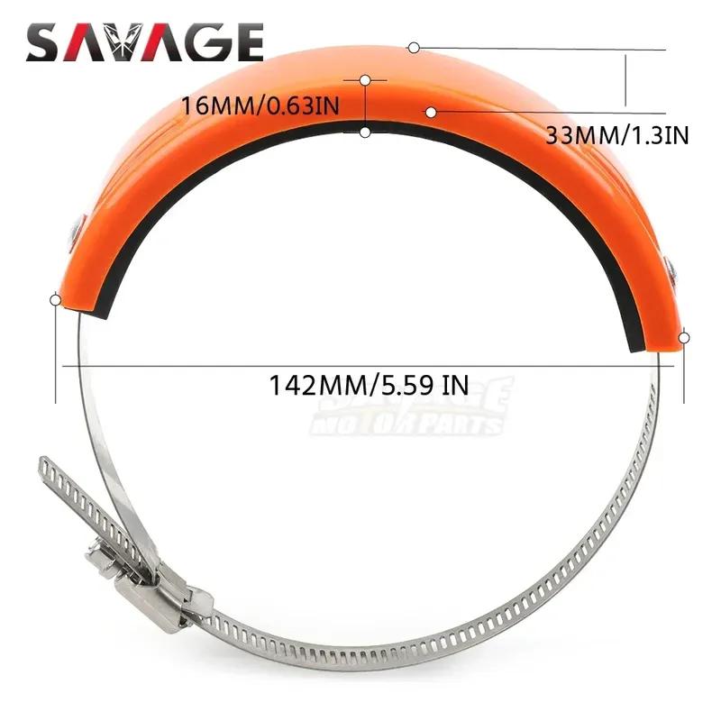 Universal Motorcycle Exhaust Protection Cover Heat Shield 100mm-140mm 5 Colors Adjustable Protector Pipe Fixing Rings