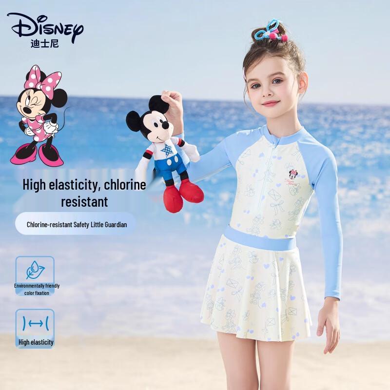 

Disney Girls Long-Sleeve One-Piece Sun Protection Swimsuit