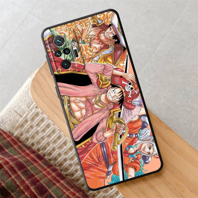 Black Soft Phone Cover Case for Xiaomi Redmi Note 9S 13 14 Pro Plus 7 8 11s 12s 10S 9 10 11 12 Pro One Piece Nami Luffy