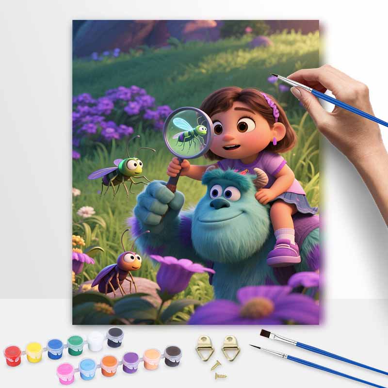 Disney Monsters Inc Sulley and Friend Oil Painting Digital Painting Art Kit Handmade Diy Gifts Home Decorations