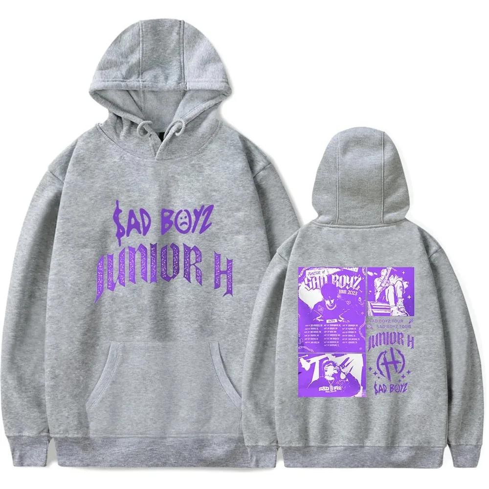 Junior H 2024 Tour Hoodies Sad Boyz Concert Merch Popular Graphics Print Women Men Sweatshirts Casual Loose Hooded Pullover Tops