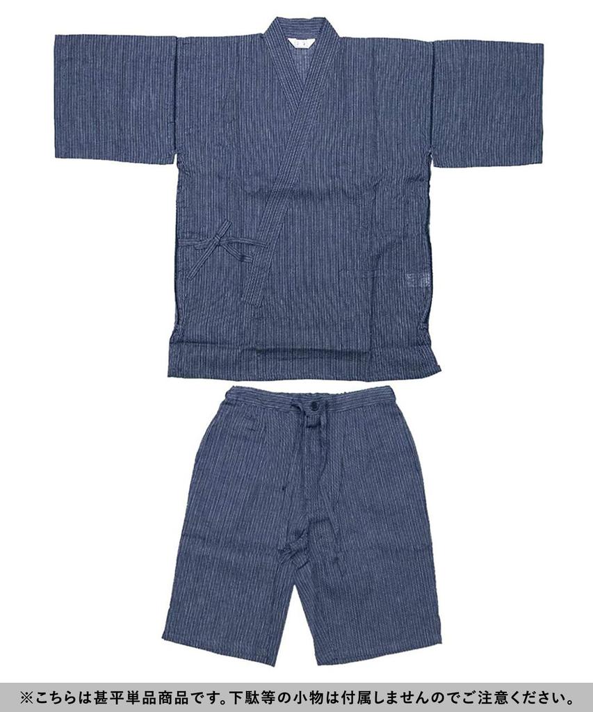 Jinbei Japanese summer Day Plus Seersucker Weave Simple Thin Stripes x [KYOETSU] Men's (traditional wear) - Father's Gift, Sizes, Stylish, Cotton, (L,