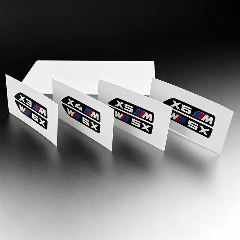 2Pcs 6.8cm for BMW M Power X1 X2 X3 X4 X5 X6  Car Fender Side Badge Emblem Black Sticker Logo Styling Decor Glossy Accessories msjk68