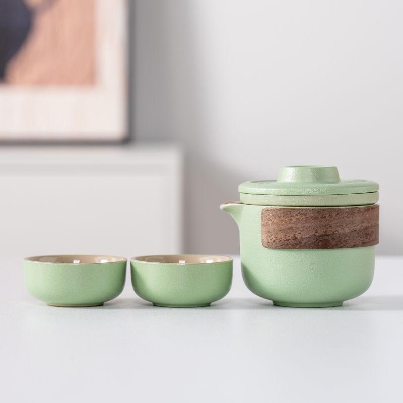 Lu Baoyanhe One Pot Two Cups Ceramic Travel Tea Set Tea Pot Company Business Activities Bank Hotel Souvenir