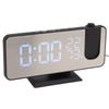 FM Radio LED Digital Smart Alarm Clock LED Digital Projection Alarm Clock for Bedroom Bedside Black
