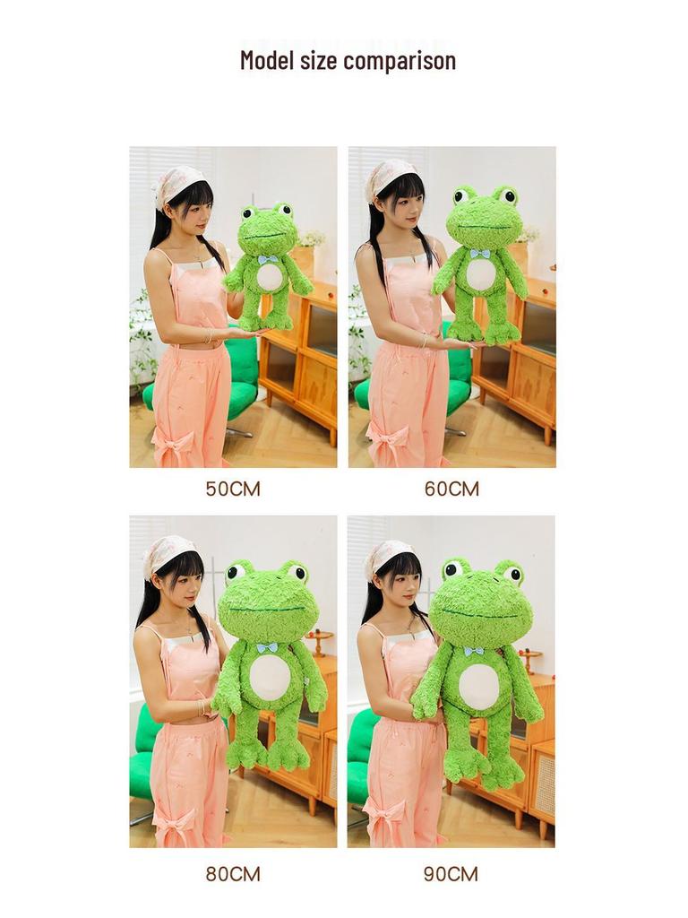 Green Frog Plush Toy - Large Soft Doll for Girls, Sleeping Hug Pillow