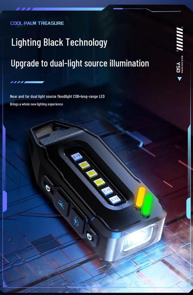 Ultra-Mini LED Magnetic Keychain Light: Compact, Zinc Alloy, High-Brightness Flashlight