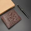 Men's Slim Crocodile Pattern Card Holder Wallet with Money Clip and Multiple Card Slots