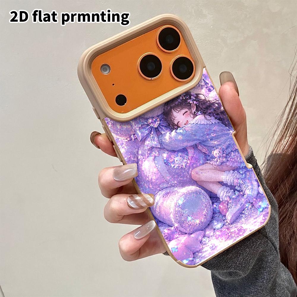 Phone Case: 2D Flat Lambskin Suitable for iPhone 18 17 16 15 14 13 Pro Cases, Crystal Bear, Christmas and Halloween Gifts