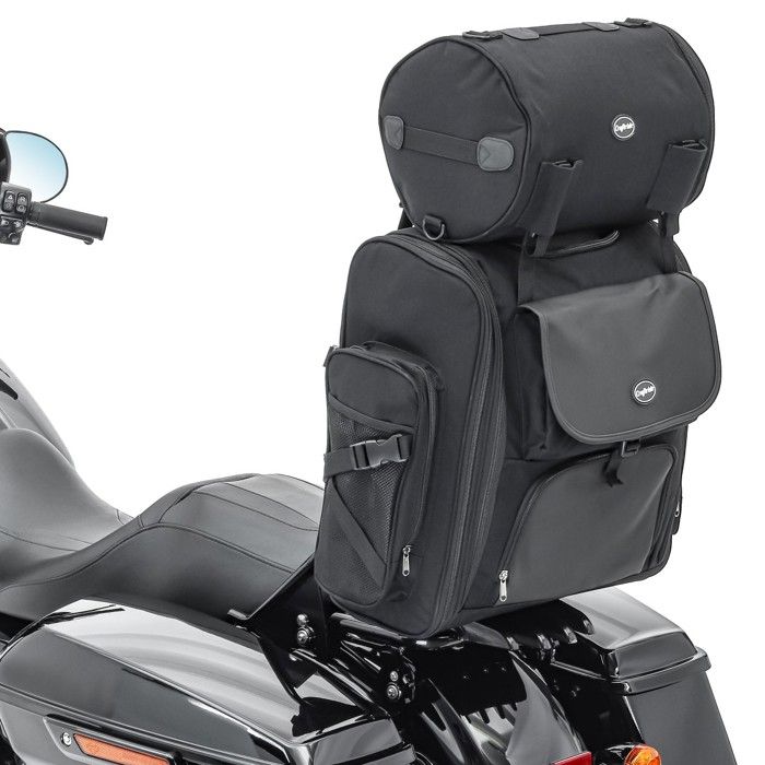 Satz: Sissy Bar Hecktasche + Innentaschen für Chopper / Custombikes SP4