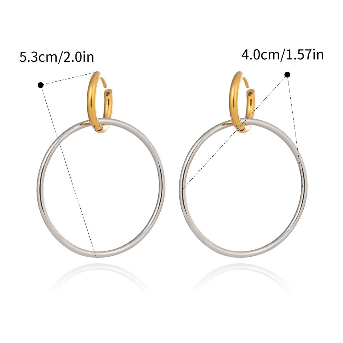 

Gold & Silver Hoop Earrings for Women Simple Stainless Steel Large Huggie Circle Earrings Elegant Fashion Jewelry Gift Daily