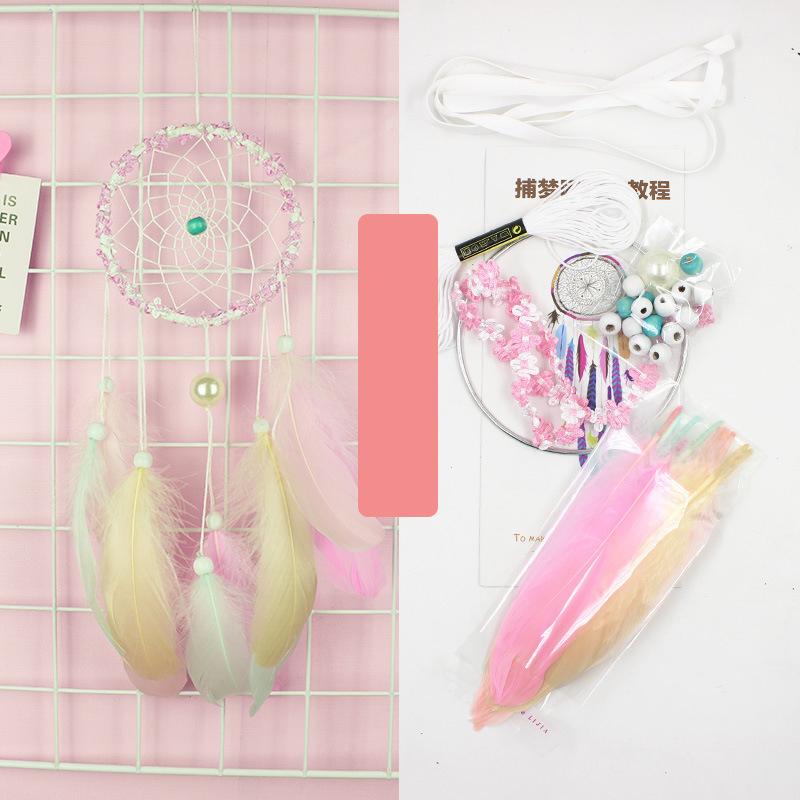 Colorful DIY Dream Catcher Kit Feather Decoration Wall Home nursery Decor Feather Set Crafts Dream Catcher DIY Material craft
