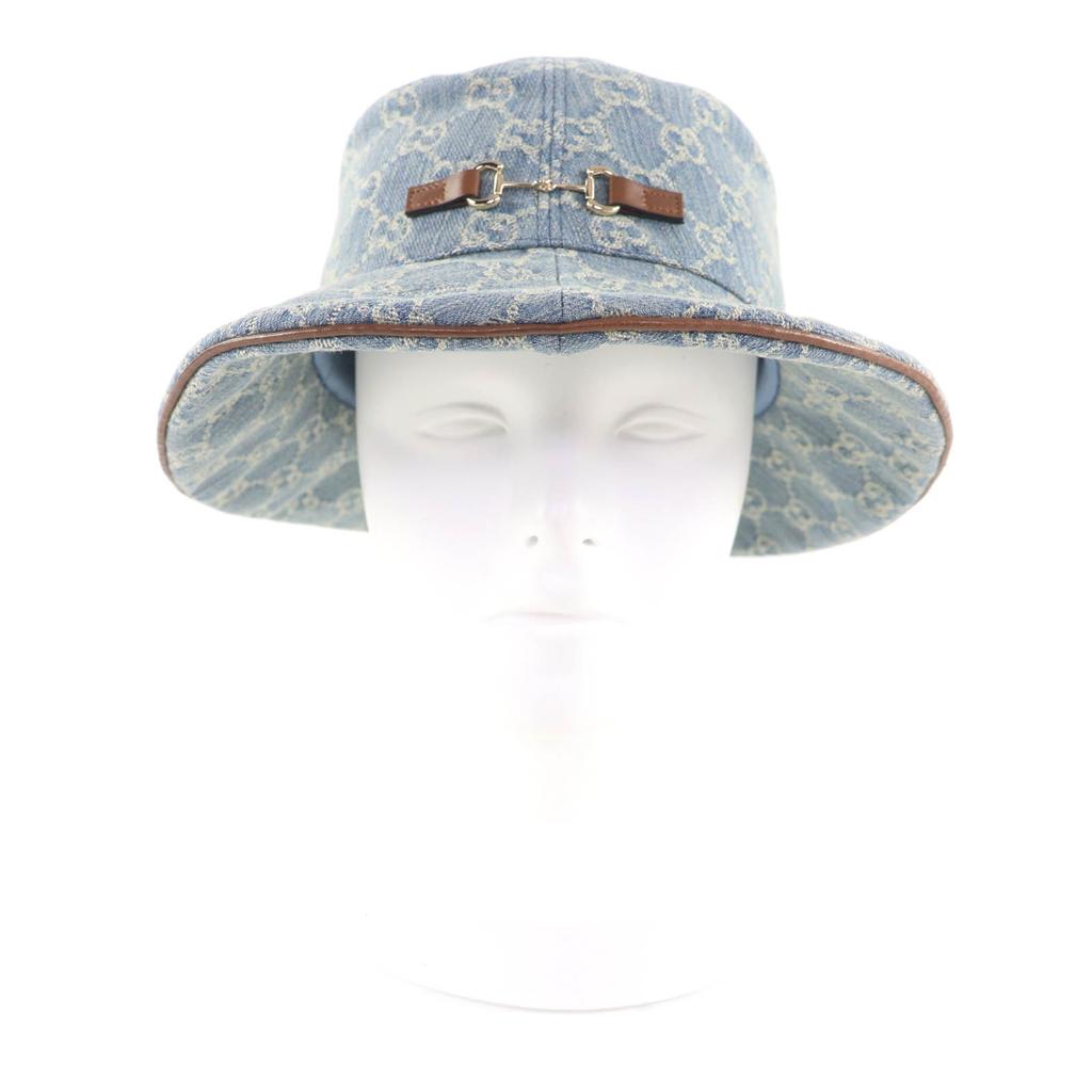 Pristine GUCCI hat Indigo cotton Women L 836220 Used