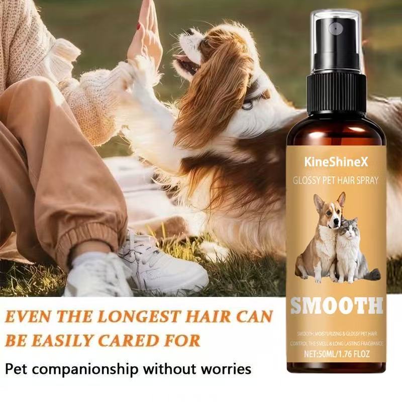 BUY 1 GET 2 FREE KineShineX Pet Coat Conditioning Spray for Dogs & Cats - Non-Greasy Hair Softening, Shinier Fur & Leave-In Detangling Care
