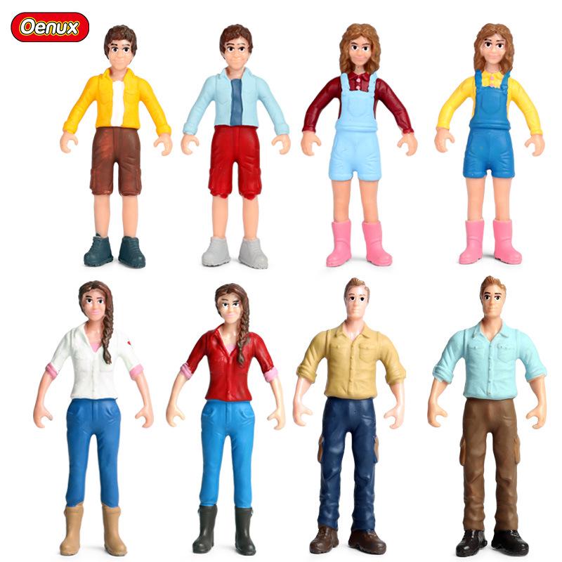 Farmer & Breeder Figure Set - Police Officer, Veterinarian, Plow Worker Toy Ornaments for Kids