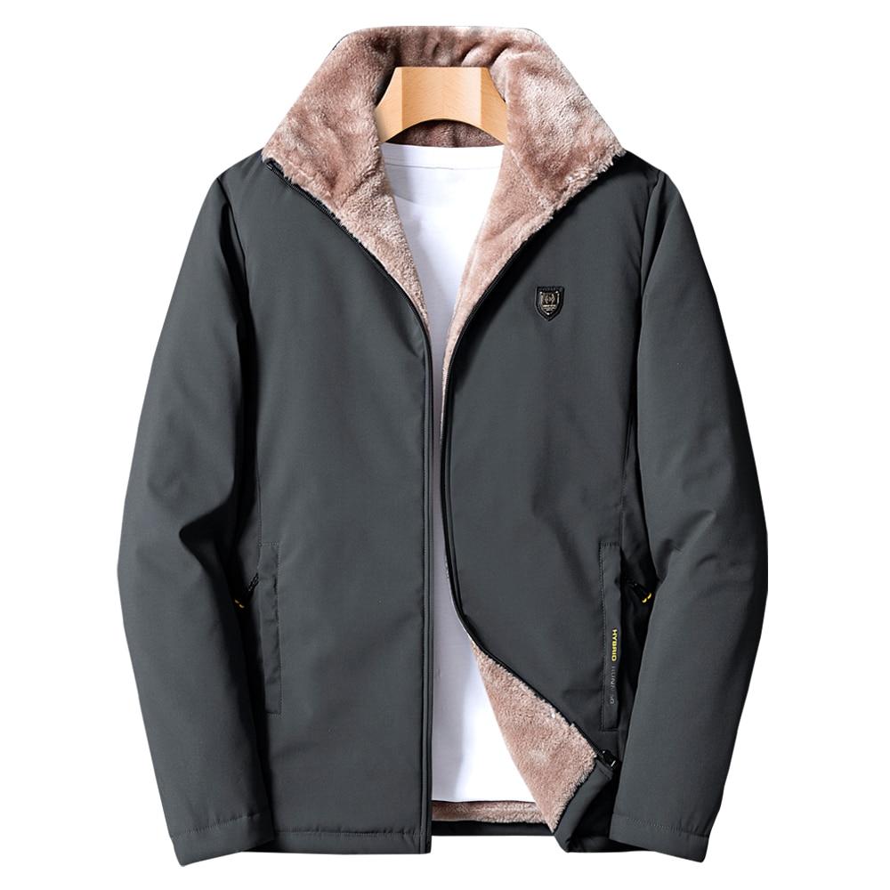 Uomo Inverno Nuovo Casual Classico Caldo Spessore Pile Parka Giacca Cappotto Uomo Autunno Moda Tasche Parka Antivento Uomo Taglie Forti