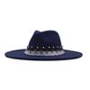 New Elastic Webbing Point Drill Men and Women Couple Hat Woolen Top Hat M Big Brim Jazz Hat