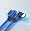 Nylon Braided USB C To USB C PD60W Charging Cable Double 90 Degree Bend Design For Smartphones And Laptops