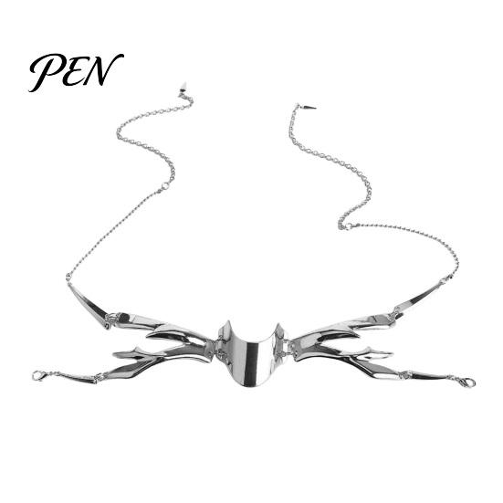Metal Face Accessory Cyberpunk Mechanical Blade Mask, Gothic Nose Bridge Mask for Event Performance Halloween Costume Party, Steampunk Alien