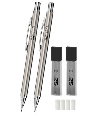 Stift Metall Mechanischer Zeichenstift und Bleistift Herr. Bleistifte, 0,9 mm, 2er-Pack,