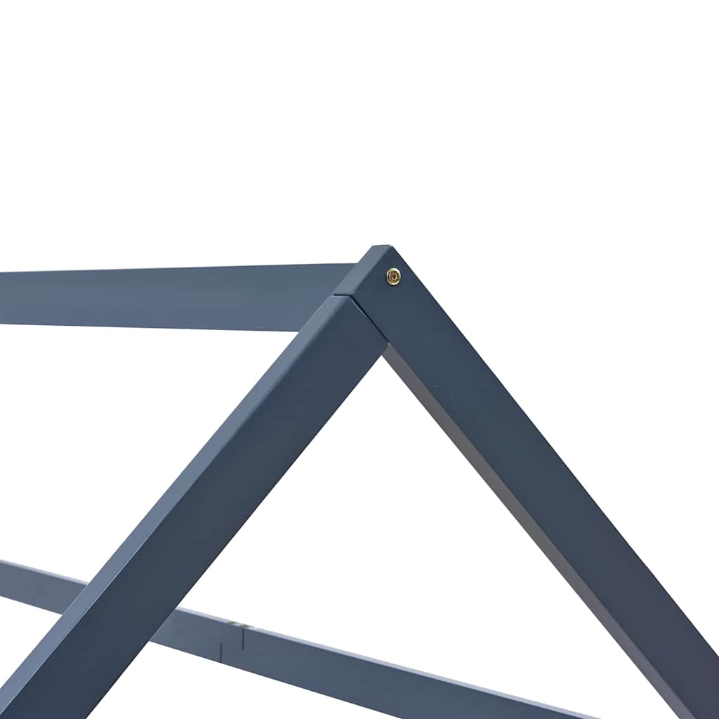 Kids Bed Frame Grey Solid Pine Wood 90 x 200 cm