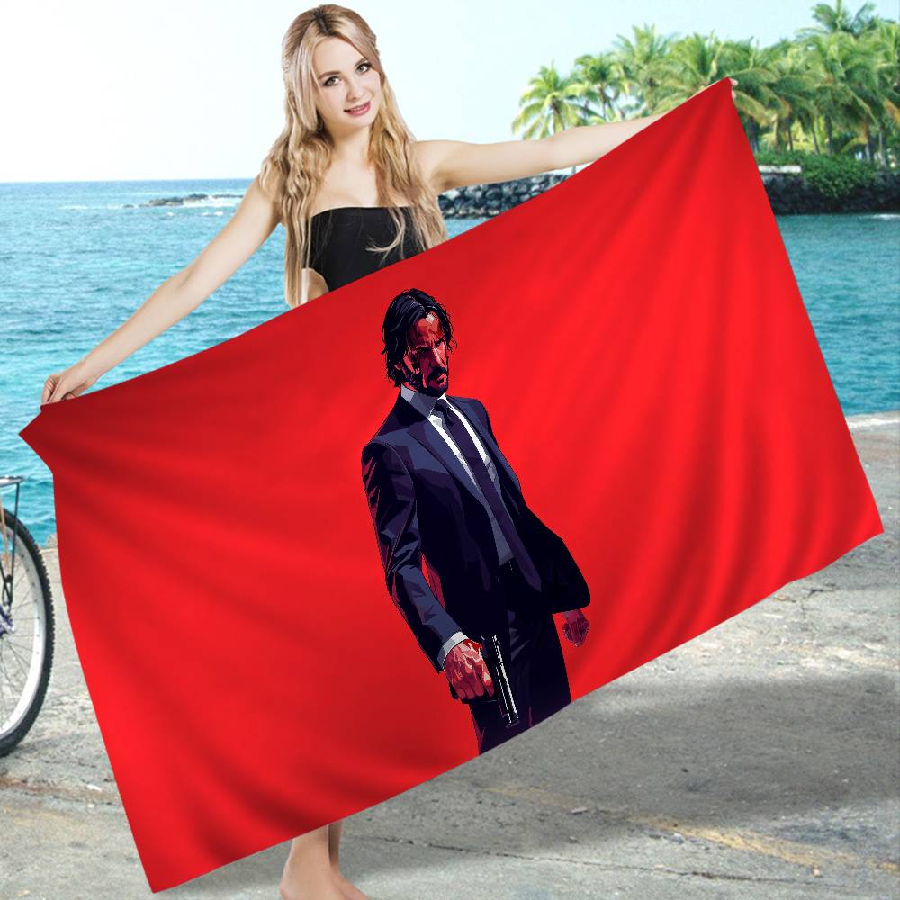 Classic J-john Movie W-wick Big Microfiber Beach Towels Quick Dry Towel Sand Beach Towels Pool Towel for Travel Swim Pool Yoga