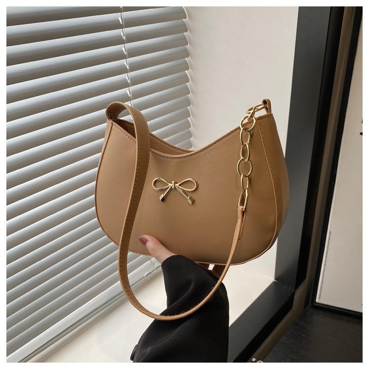 Summer New Style Bow Decoration Design Large Capacity Casual Simple Underarm Shoulder Women's Bag