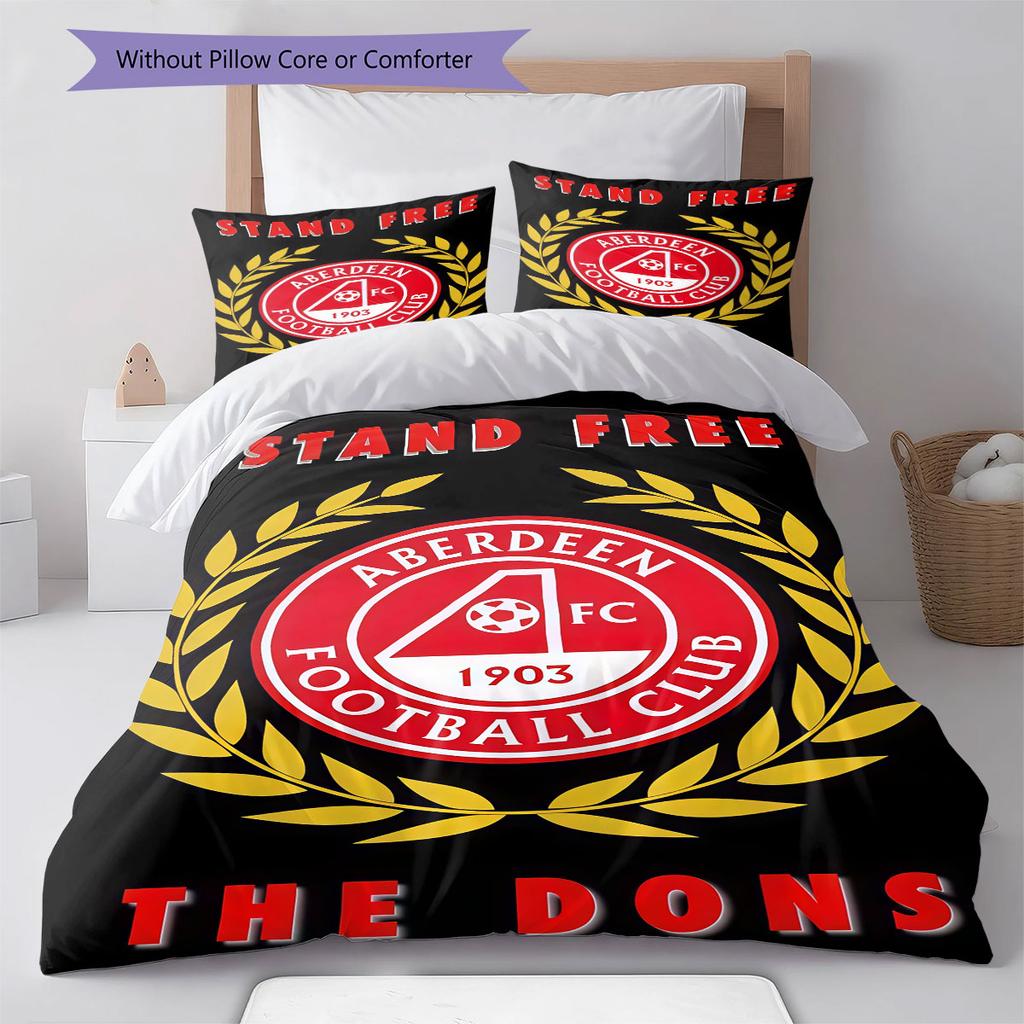 Aberdeen Logo Bedding Quilt Set Quilt Cover Pillowcase Home Decoration Birthday Gift (1 * Duvet Cover + 2 * Pillowcase, Without Core)