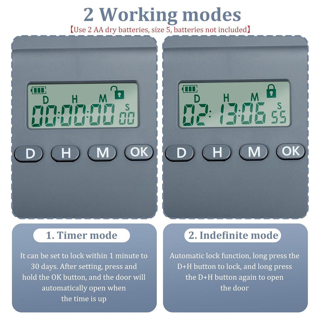 Timer Lock Box Electronic Multipurpose Lockable Storage Box with Combination Lock and Digital Timer Safe Storage Organizer