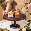 Circular Shape Wooden Cake Stand High Base Fruit Snacks Storage Tray  Wedding