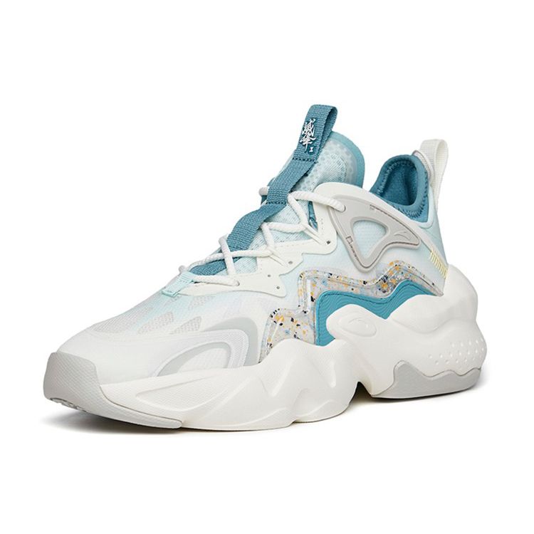 Anta Badass Weifeng Durable Low-Top Sports Casual Shoes Men Sneakers White Blue Green 112228080-1