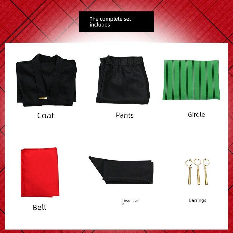 

Wano Country Zoro Tenro Cosplay Costume Halloween Role-Playing One Piece Cosplay Outfit Set Sauron - Black - Full Outfit Set S