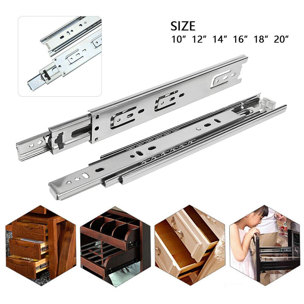 1 Pair Drawer Slides 304 Stainless Steel Thickened Hydraulic Damping Buffer Drawer Slide Silent Furniture Hardware Accessories