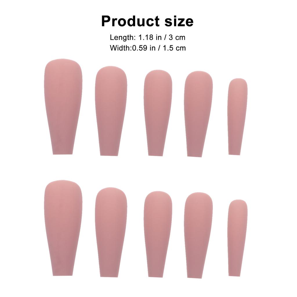 100Pcs Matte Long Coffin Fake Nails Ballerina Shape Full Cover False Nails Extra Long Press on Nail Tips for Elegant Manicure
