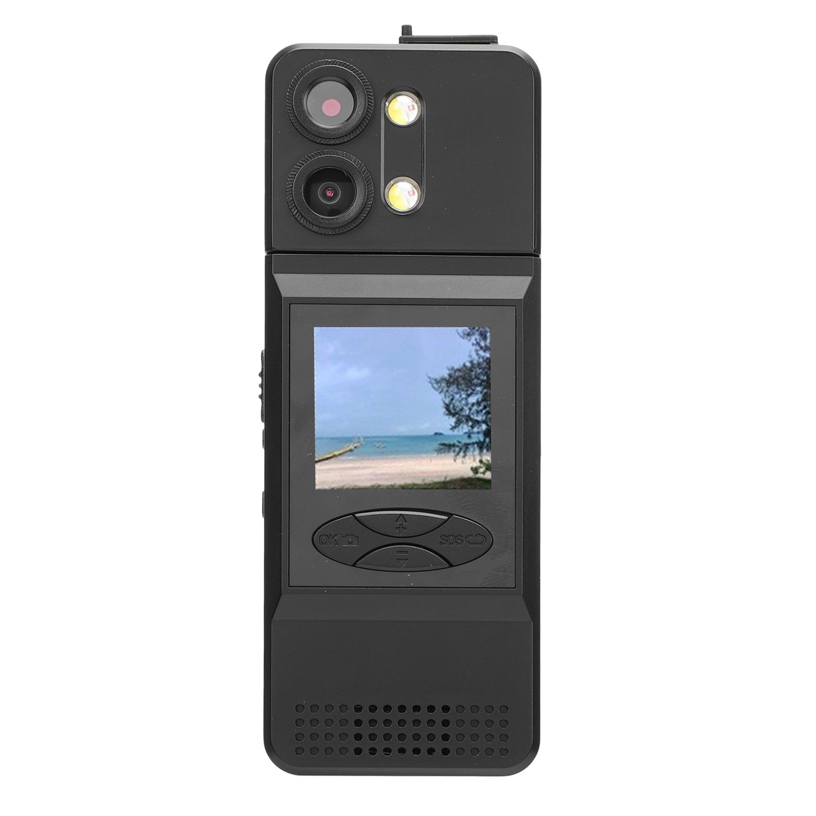 

Носимая камера с 32G маленькой картой памяти Зажим для спины Магнитный 1,5-дюймовый IPS HD экран Поворотный на 180 градусов