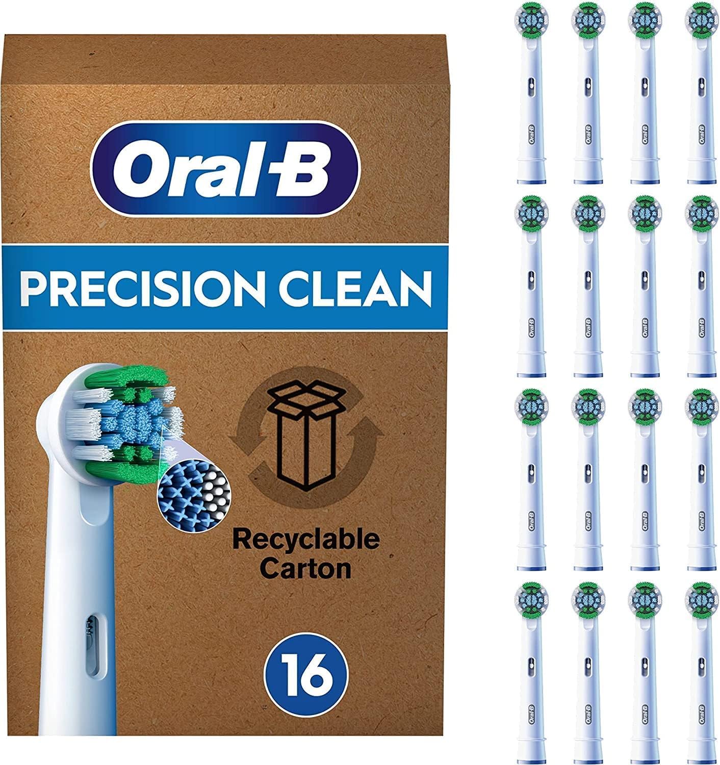 

Braun Oral-B Electric Toothbrush Replacement Brushes, PRO Basic Brush, Precision Clean, 16-Pack, EB20RX-16 [Parallel Import]