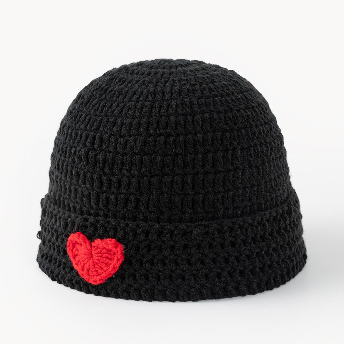 2025 New Men S And Women S Handmade Crochet Love Yarn Hat Solid Color Knitted Pullover Hat Winter Couple S Best Friend Hat