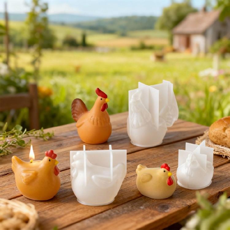 Chicken Shape Silicone Mold Perfect for Candle Making Heat Resistant Texture Home Decoration Creative Project Gift Set