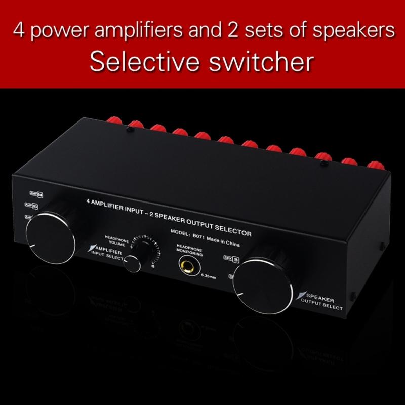 4 Input 2 Output/2 Input 4 Output Passived Power Amplifiers Speaker Switcher Sound Switching Distribution Converters